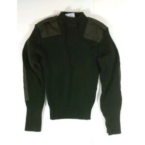 DSCP US Military Wool Commando Sweater Size 36 Army Green Epaulettes 2008